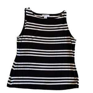 Liz Claiborne black and white striped tank